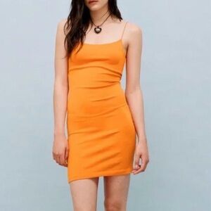 Orange Spaghetti Strap Dress